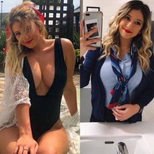 dressed undressed stewardesses