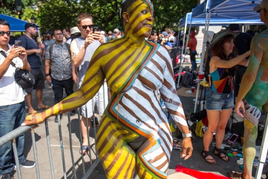 Bodypainted Curvy Thick Ebony