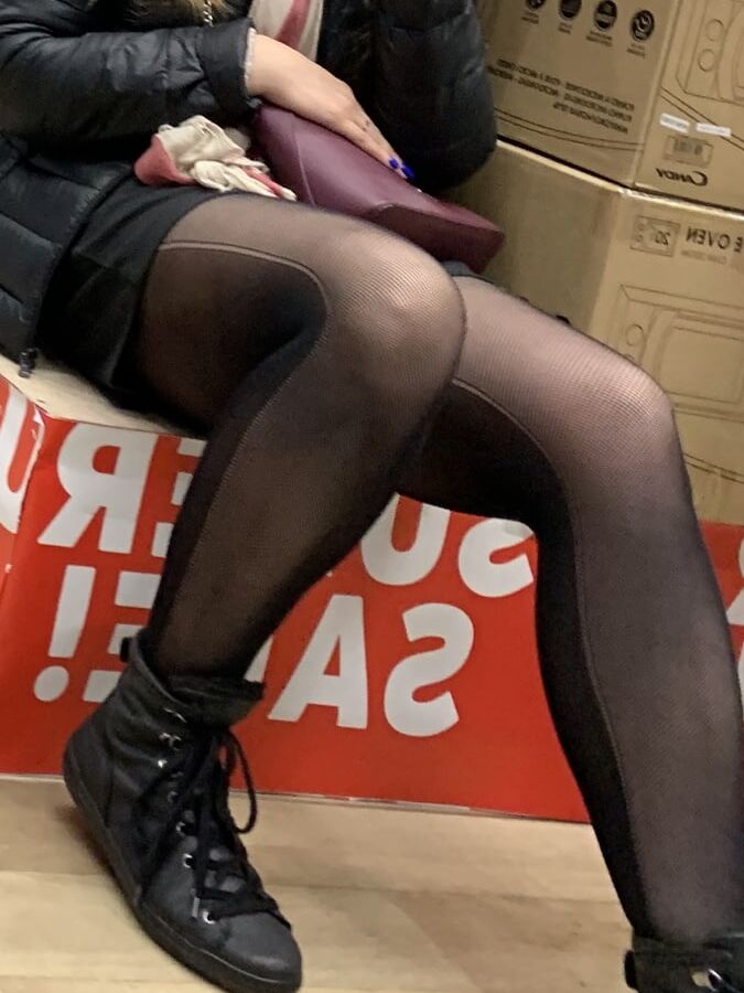 Lady beauty foot in pantyhose