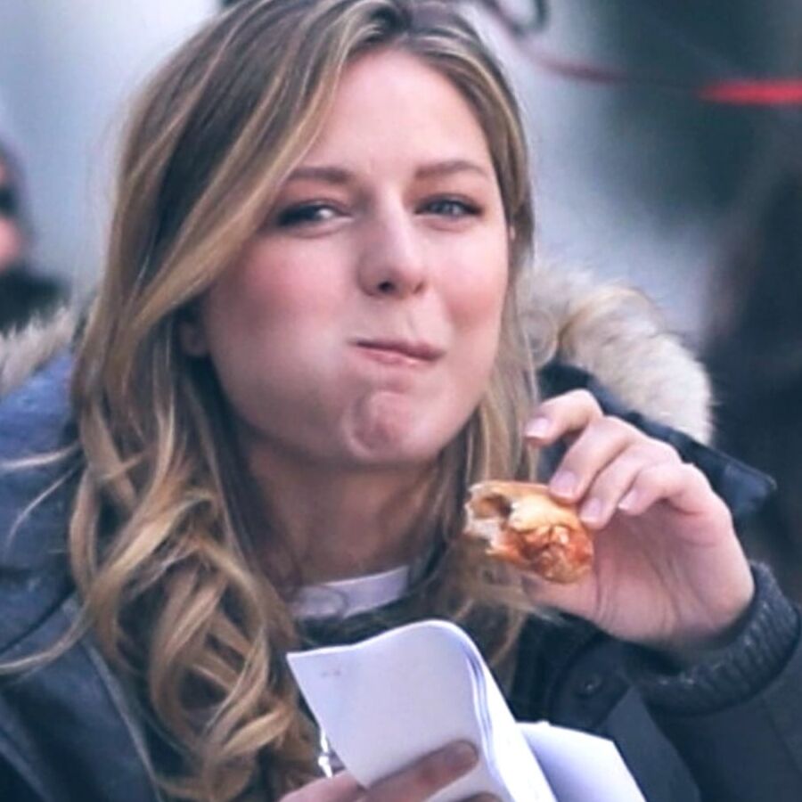 Melissa Benoist with food