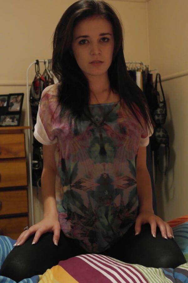 Amateur brunette with nice tits