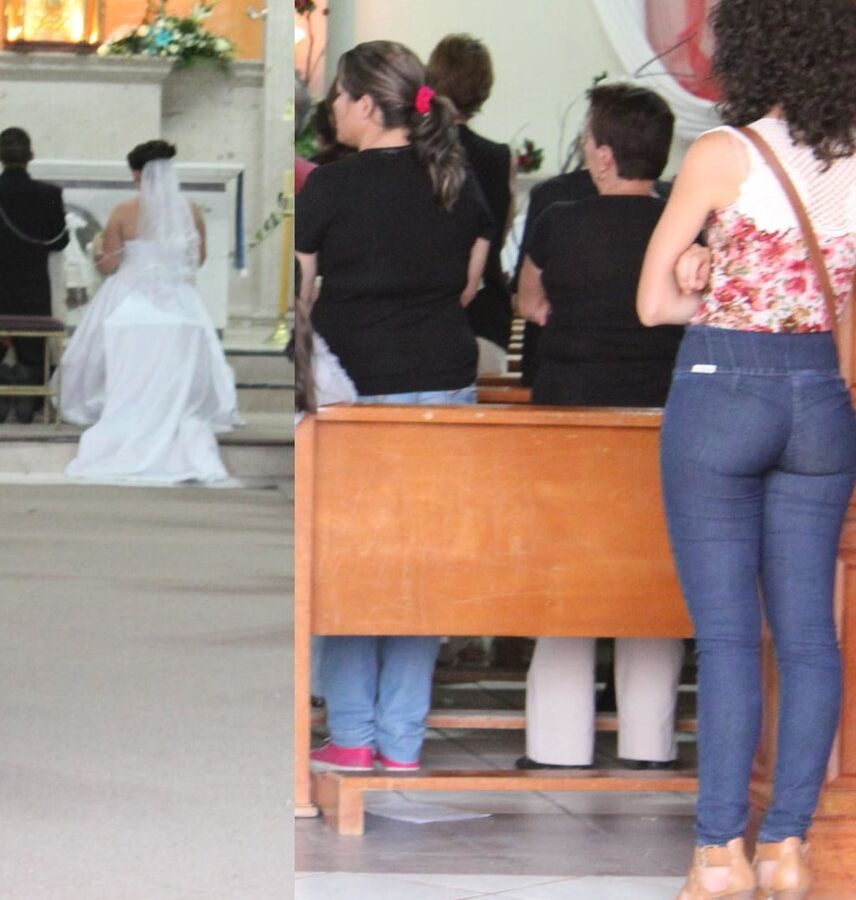 Nalgona en misa