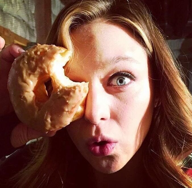 Melissa Benoist with food