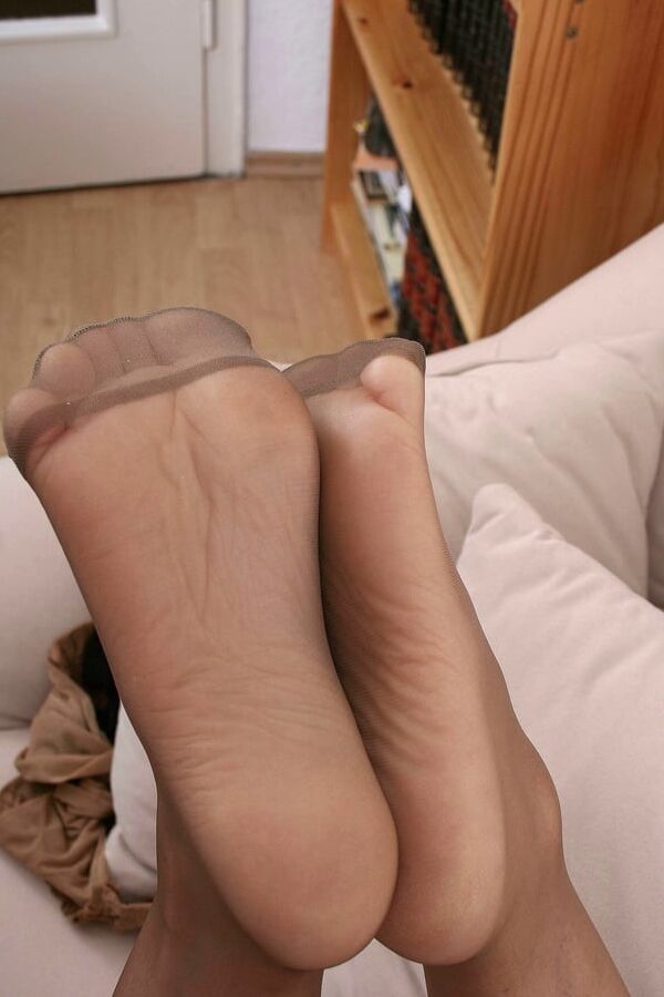 granny nylon feet
