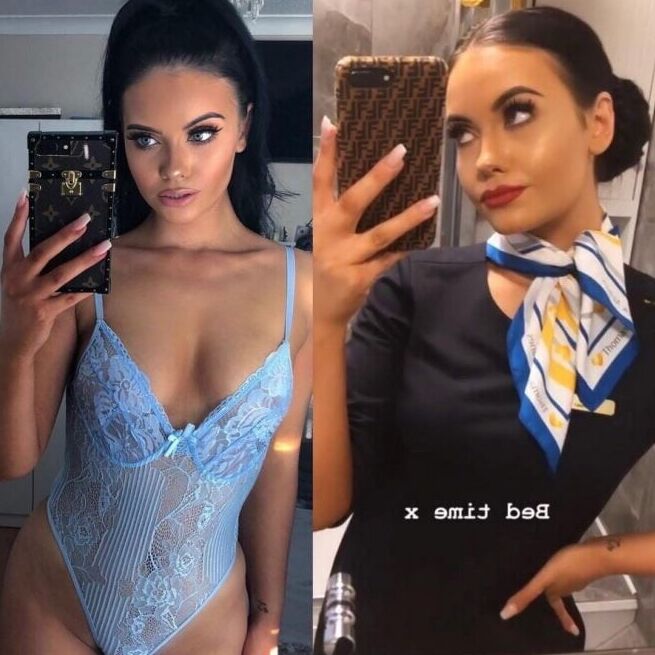 dressed undressed stewardesses