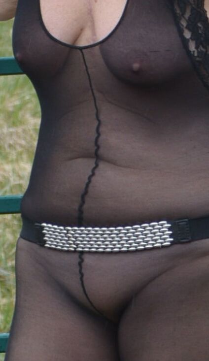 Sheer Black Body Stocking