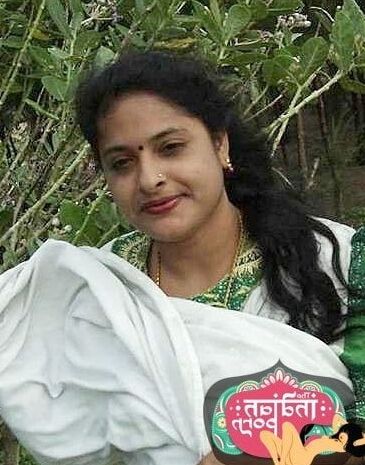 Village aunty in garden