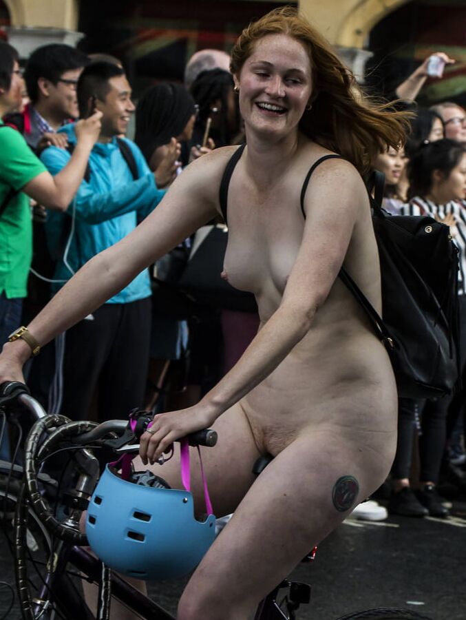 Not Asking For It Redhead London world naked bike ride