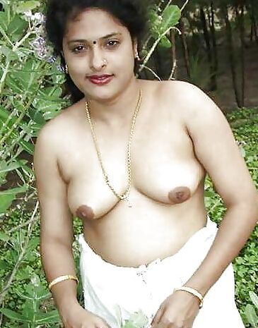 Village aunty in garden