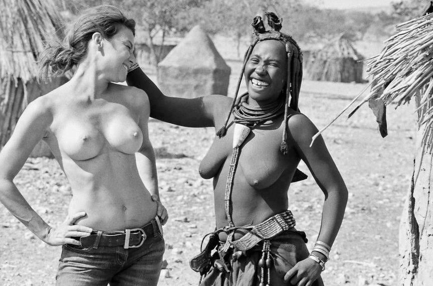 Having fun comparing their breasts