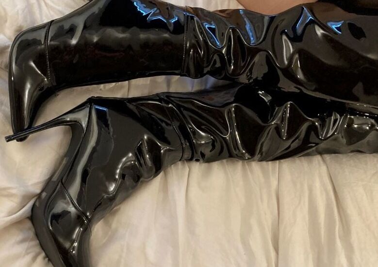 Thigh High Black High Heel Boots