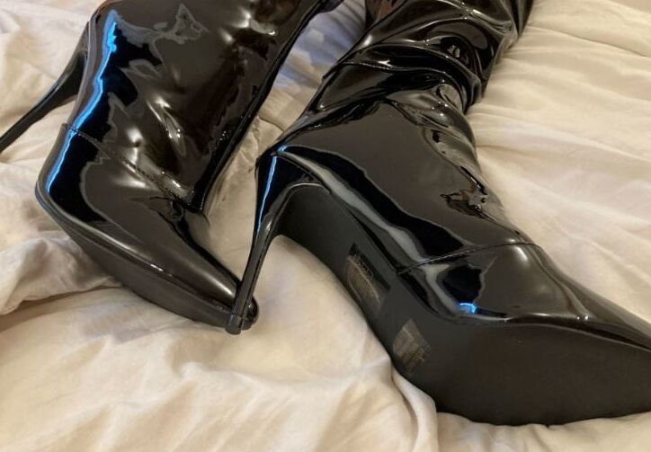 Thigh High Black High Heel Boots