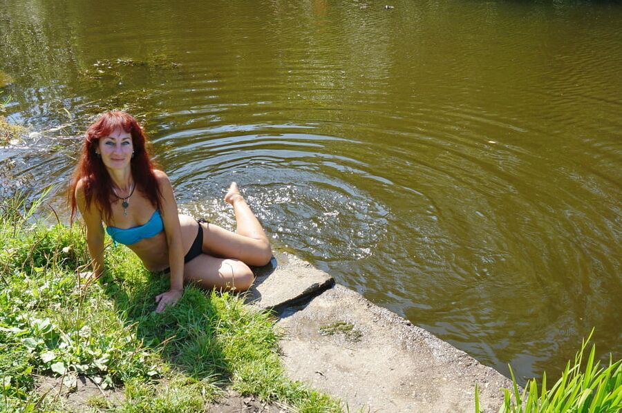 on the edge near the water