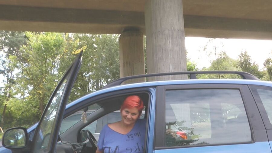 In the parking lot