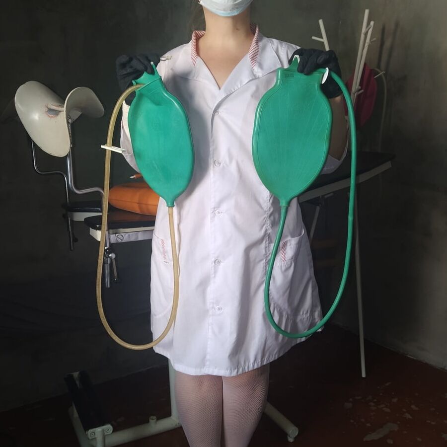 Russian nurse in stockings