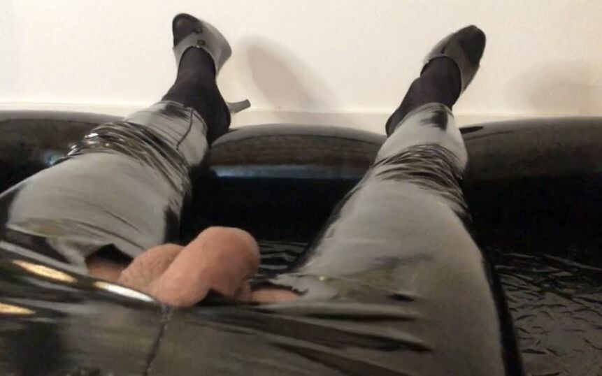 Catsuit, Boots, Corset and Pissing