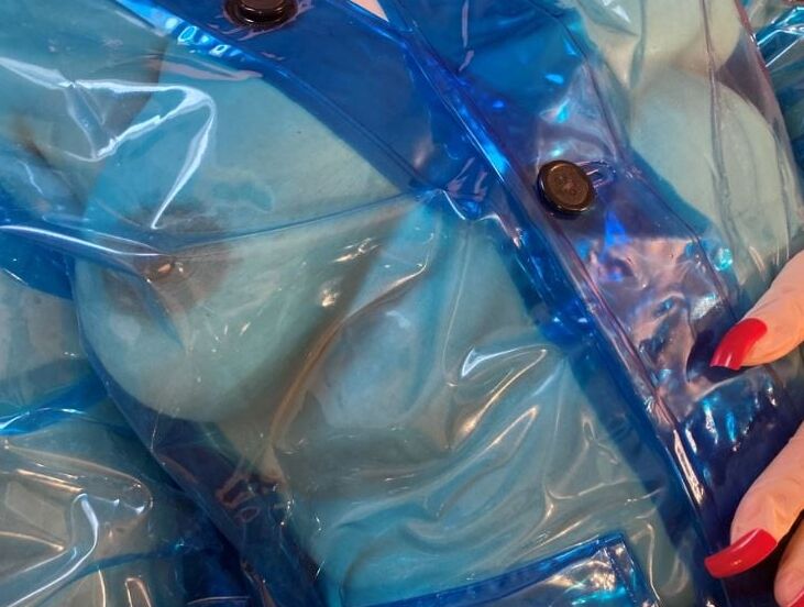 Blue Transparent PVC and Clear PVC Boots