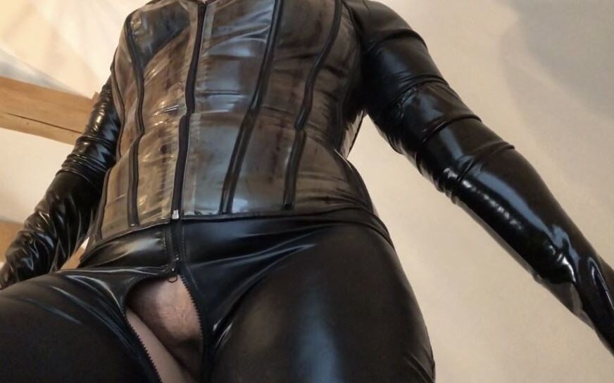 Catsuit, Boots, Corset and Pissing