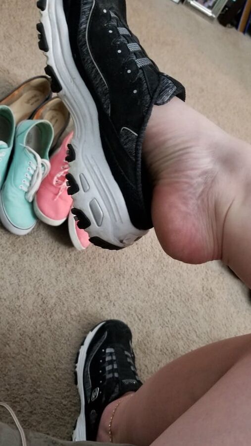Playing in my shoe closet pretty feet heels flats milf wife