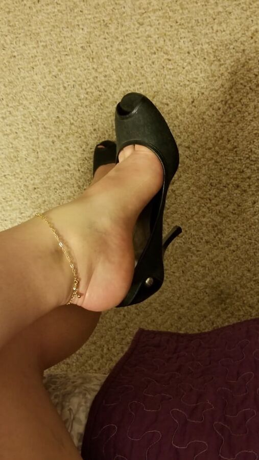 Playing in my shoe closet pretty feet heels flats milf wife