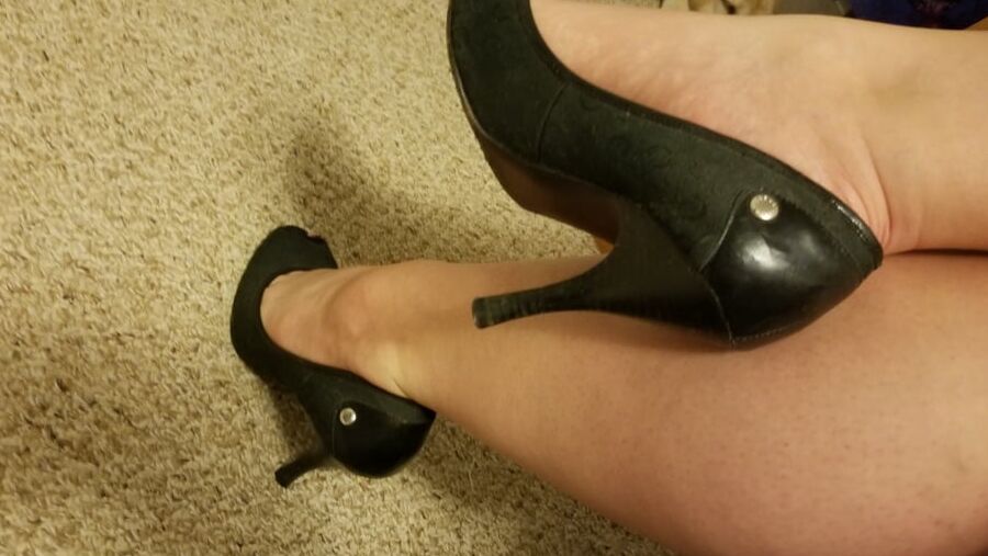 Playing in my shoe closet pretty feet heels flats milf wife