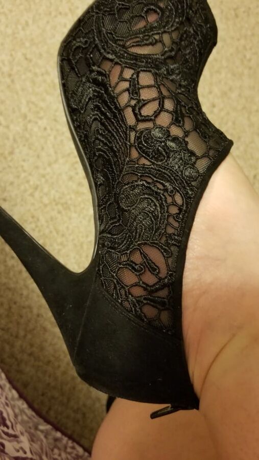Playing in my shoe closet pretty feet heels flats milf wife
