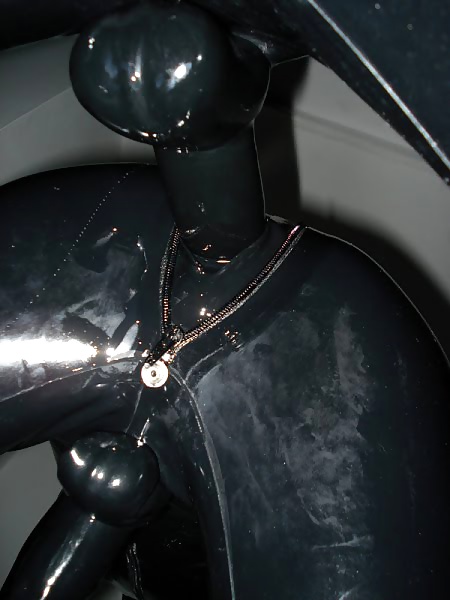 Transparent latex pants with cock sheath