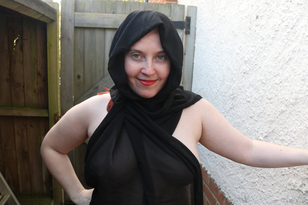 Hijab and Boots in the Yard