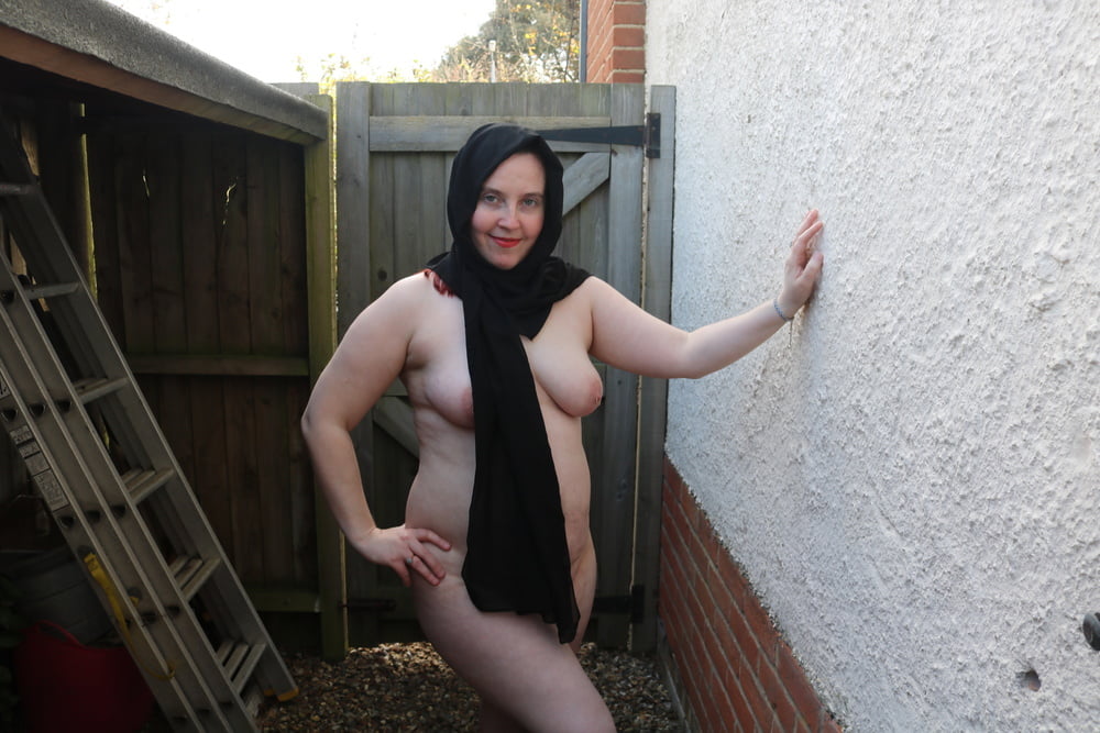 Hijab and Boots in the Yard