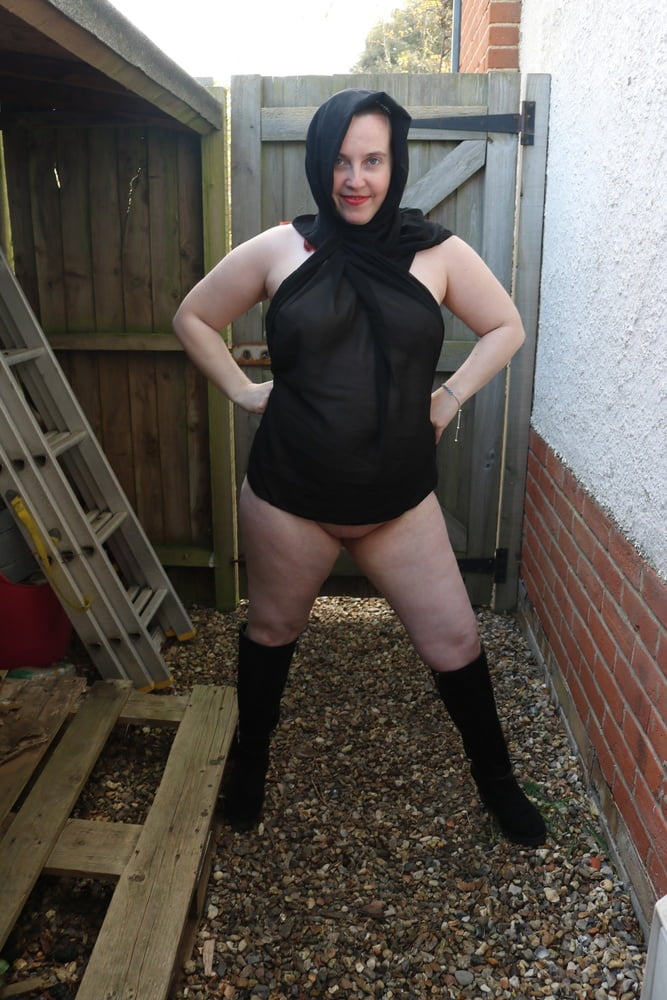 Hijab and Boots in the Yard