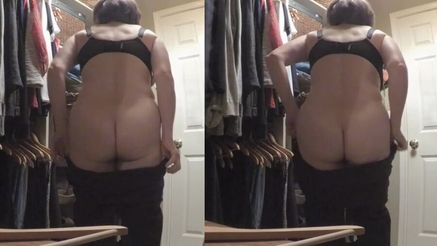 Spying in grandma&;s ass in the closet