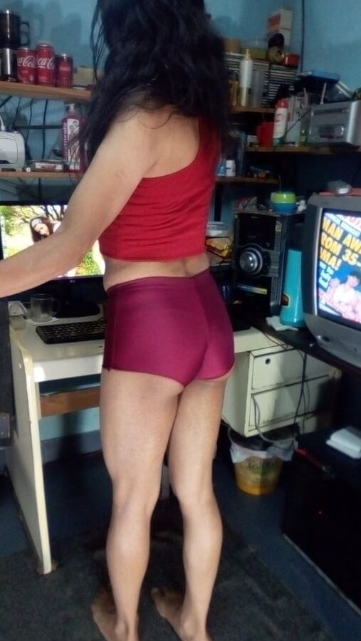 Whore Maria In Hot Red Shorts