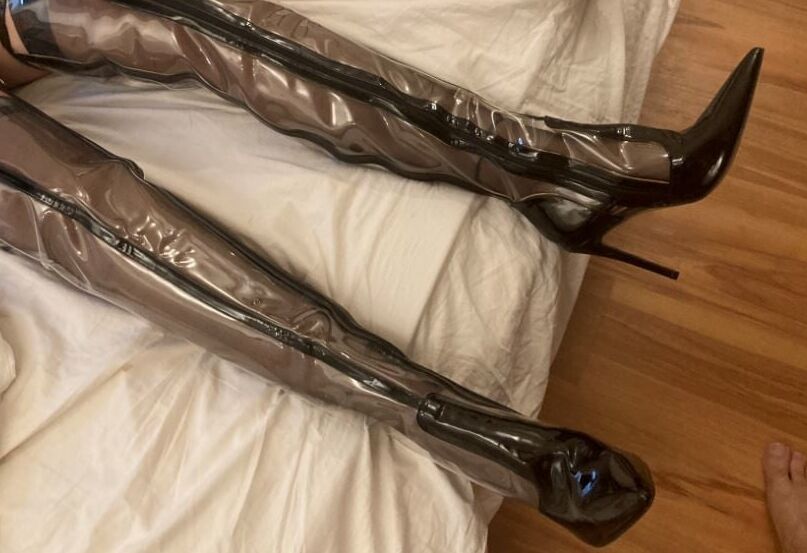 Clear PVC Plastic Boots and Nylons