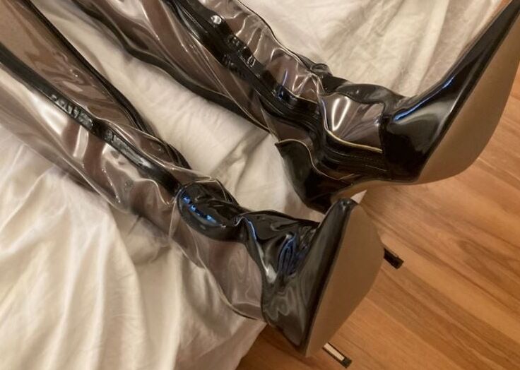 Clear PVC Plastic Boots and Nylons