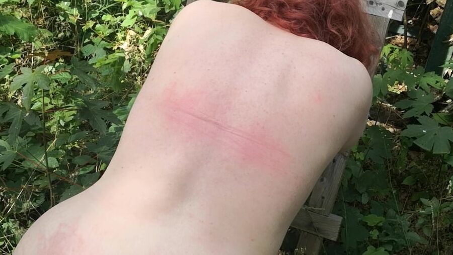 Whip my back in public forest