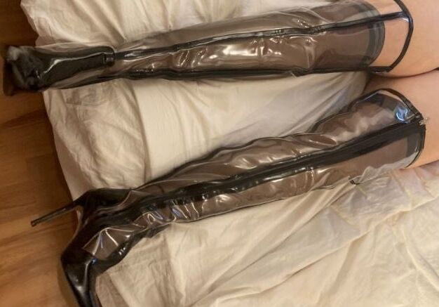 Clear PVC Plastic Boots and Nylons