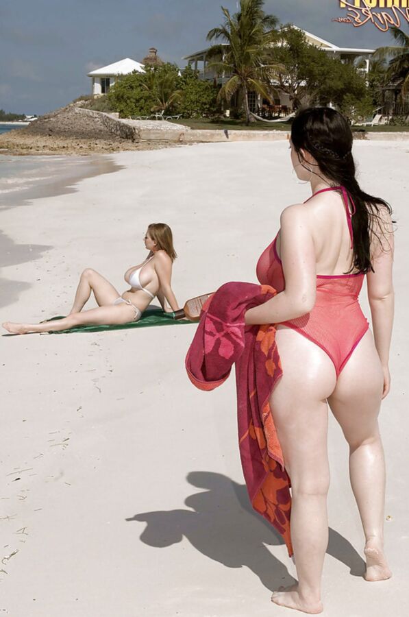 stripping on the beach