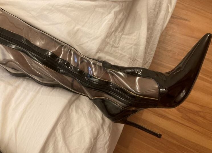 Clear PVC Plastic Boots and Nylons