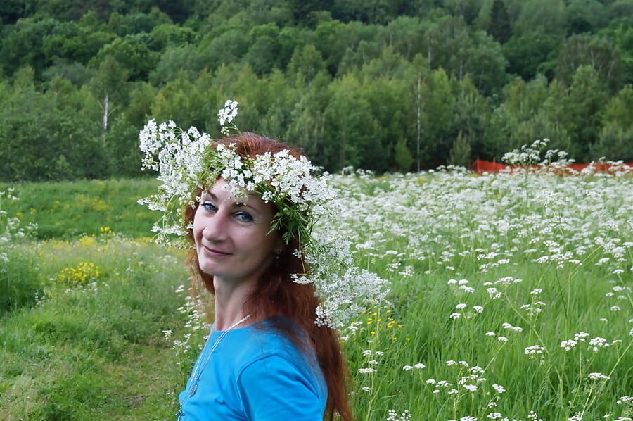 My Wife in White Flowers (near Moscow)