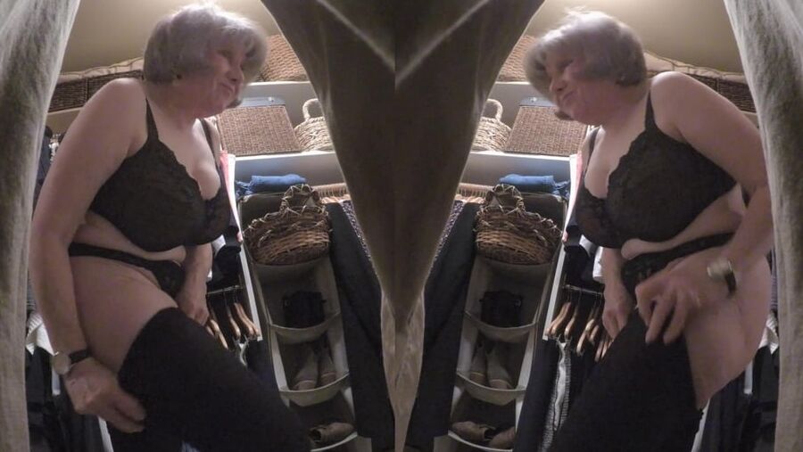 Spying in grandma&;s ass in the closet