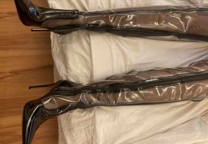 Clear PVC Plastic Boots and Nylons