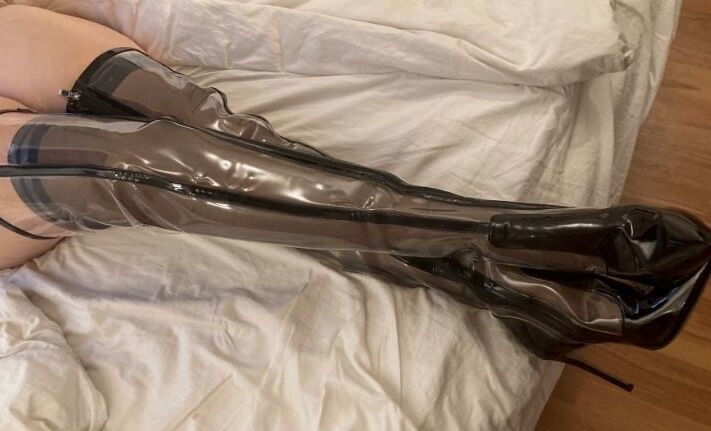 Clear PVC Plastic Boots and Nylons
