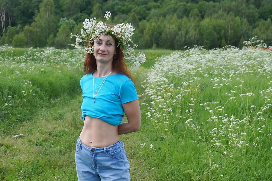 My Wife in White Flowers (near Moscow)