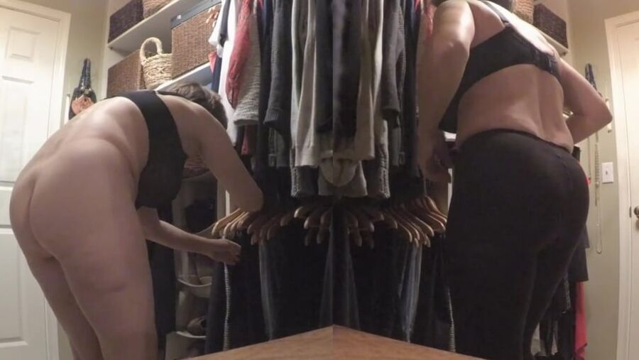 Spying in grandma&;s ass in the closet