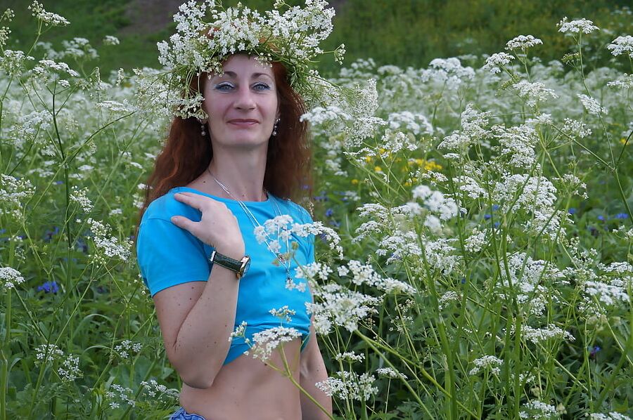 My Wife in White Flowers (near Moscow)