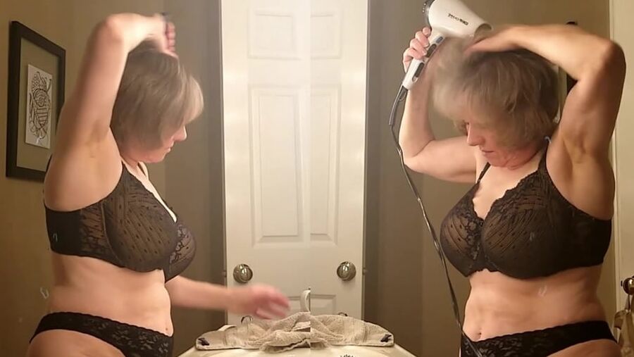 Spying in grandma&;s ass in the closet