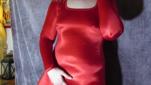 PAWG WIfe in Shiny Spandex Catsuit Bodysuit Unitard