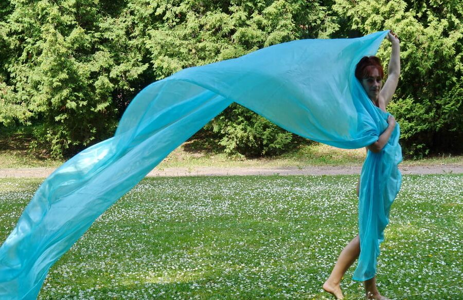 In a green blanket
