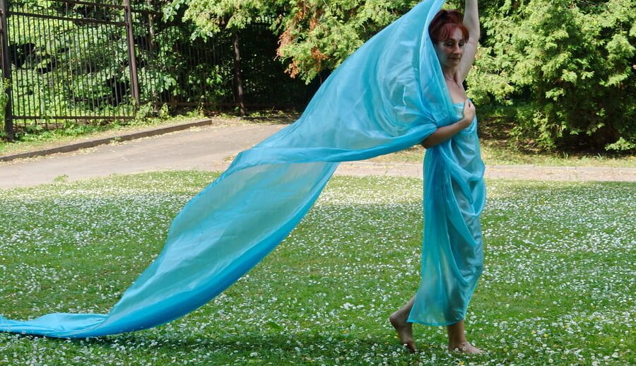 In a green blanket