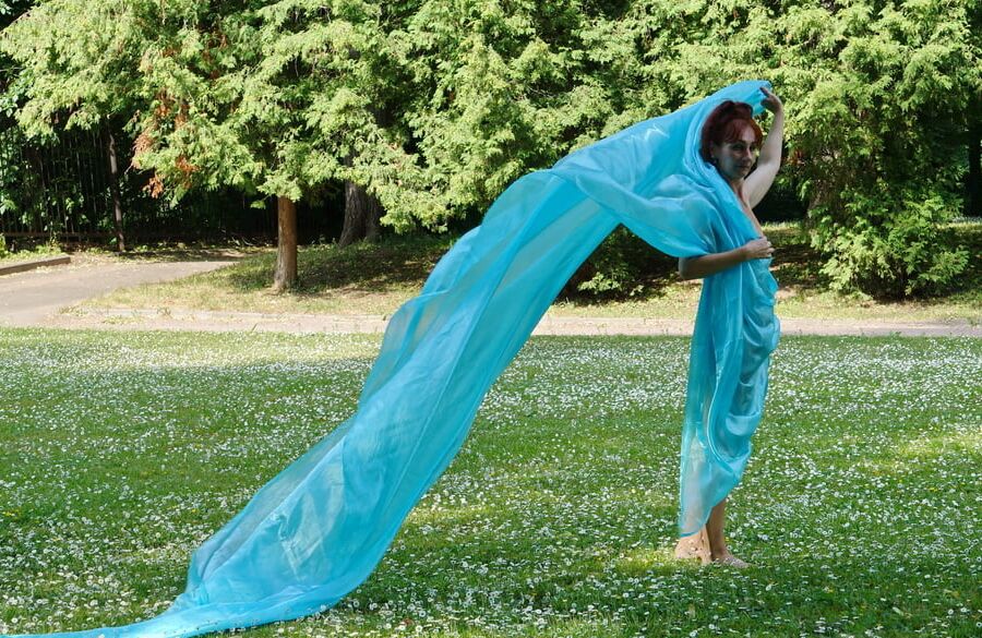 In a green blanket